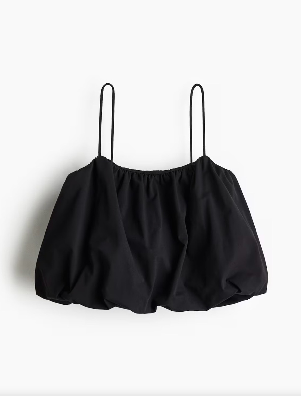 H&M Black Bubble-Hem Spaghetti Strap Cami